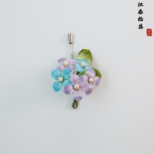 配饰 江南拾花非遗绒花绣球胸针旗袍国风手工古风胸花高端精致时尚