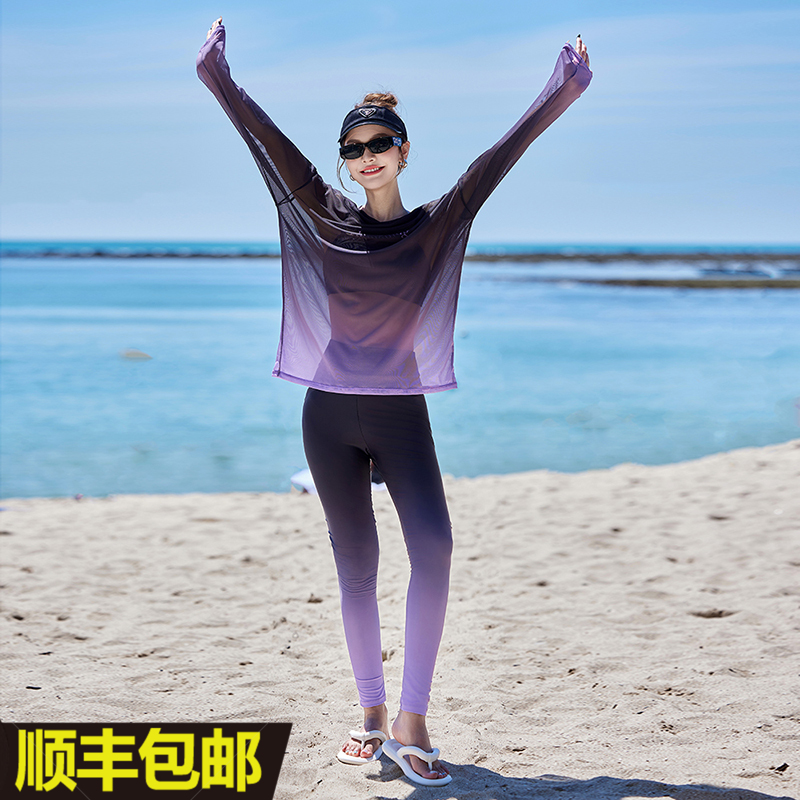 遮肚显瘦大码度假游泳衣服长袖女