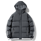 两条杠棉衣男女同款连帽棉衣外套拉链棉服加厚保暖棉袄P40，男装棉衣，星座1712-5