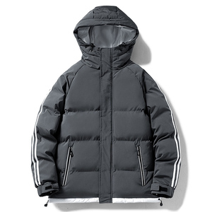 两条杠棉衣男女同款连帽棉衣外套拉链棉服加厚保暖棉袄P40,男装棉衣,星座1712-5