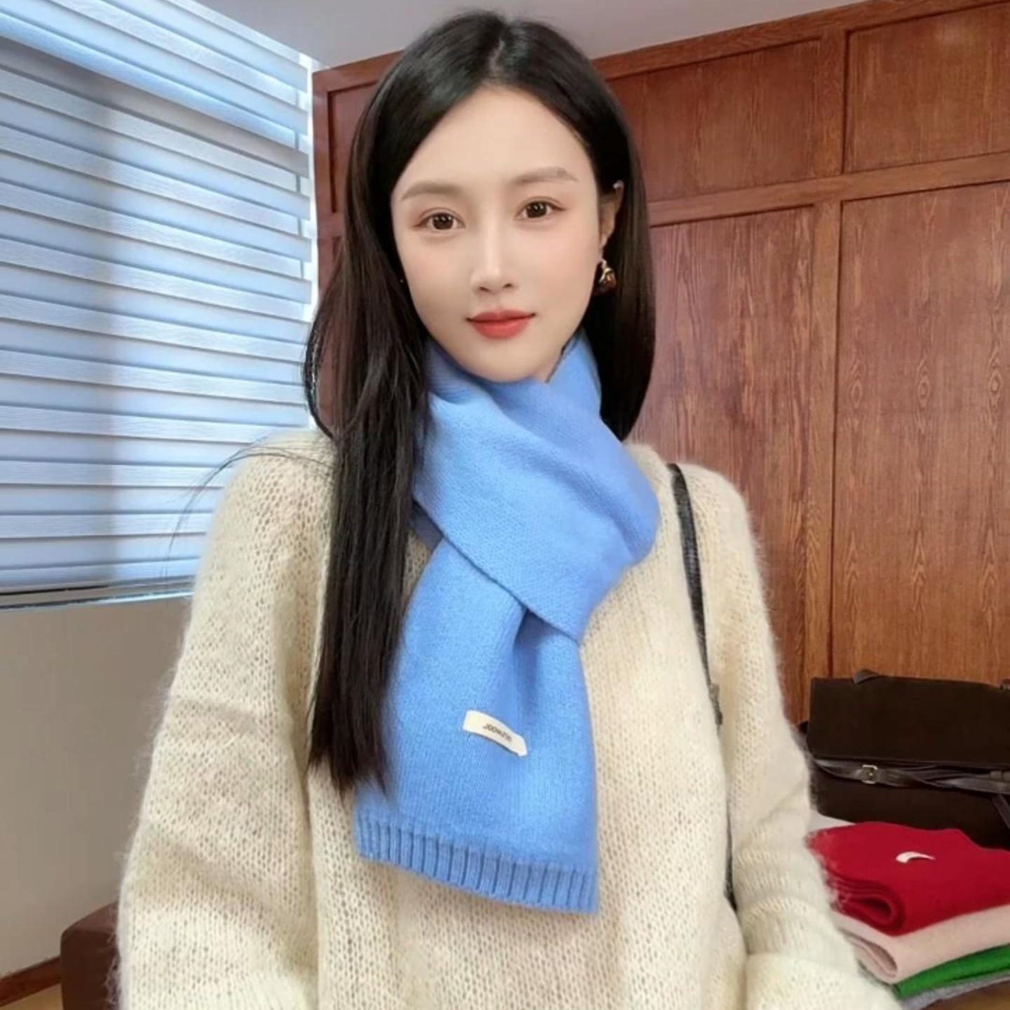 100%羊毛保暖百搭情侣围巾男女