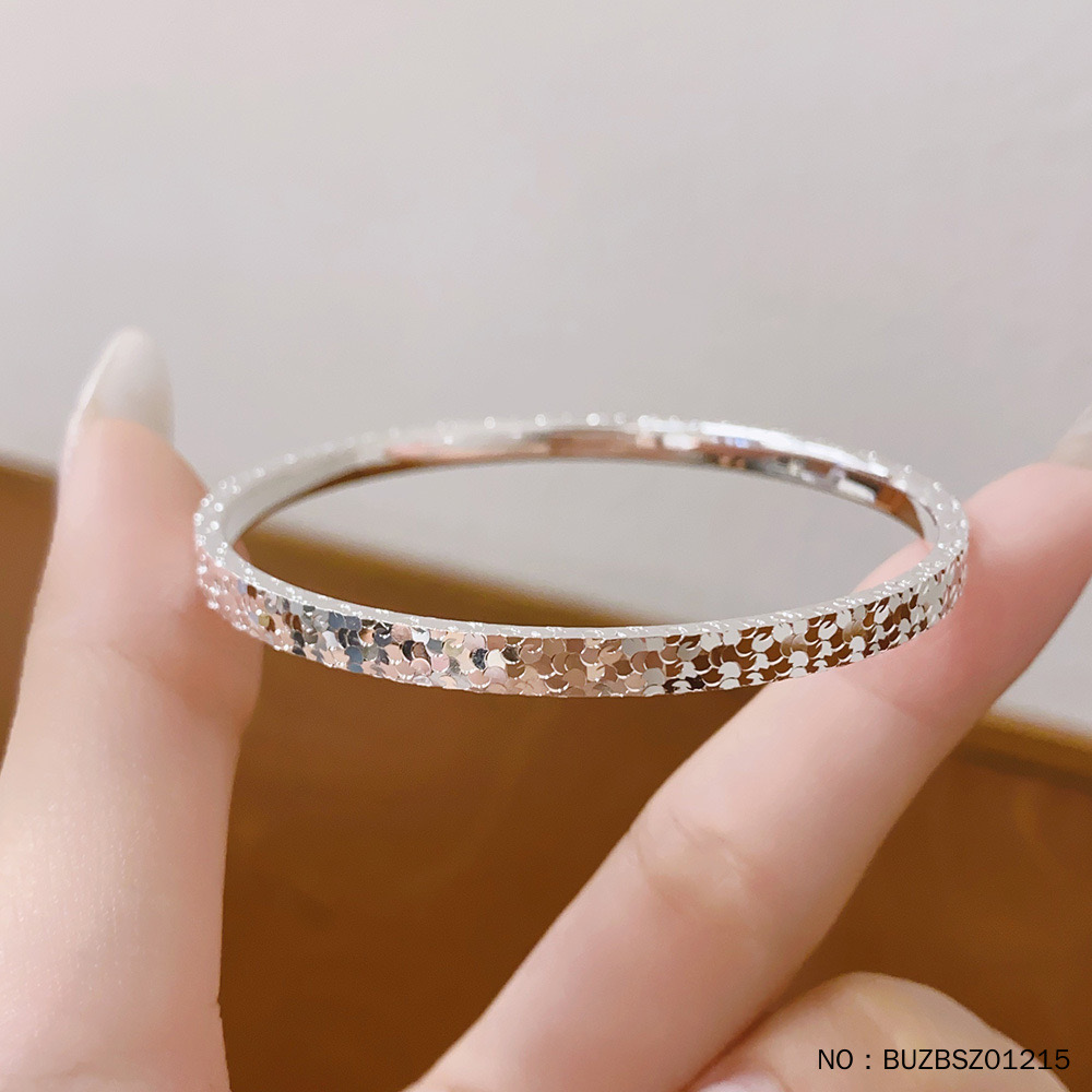 碎冰冰银手镯足银999实心纯银手镯女碎银子银手镯送闺蜜女友礼物