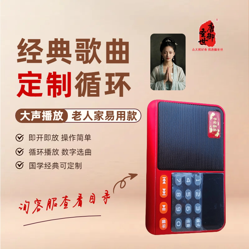 经典老人24小时循环插卡播放器