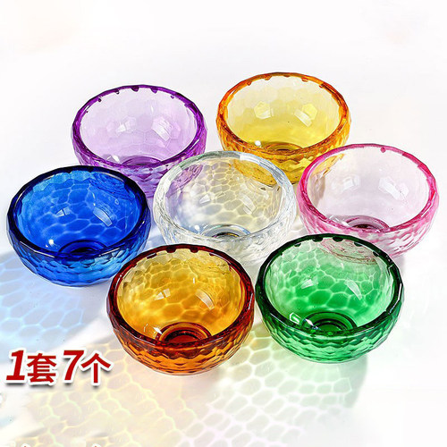 家用盛水用品水杯七彩玻璃