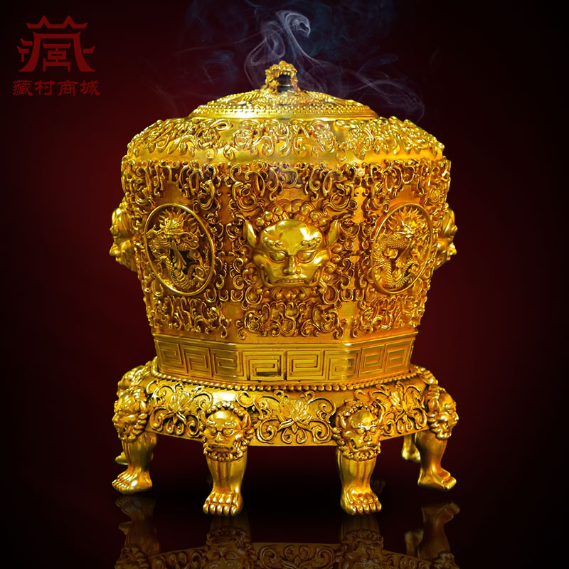 藏村铜中式四象宝鼎香炉