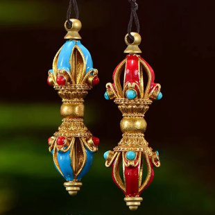 【清仓】五股金刚杵吊坠彩绘藏式金刚橛挂坠饰品