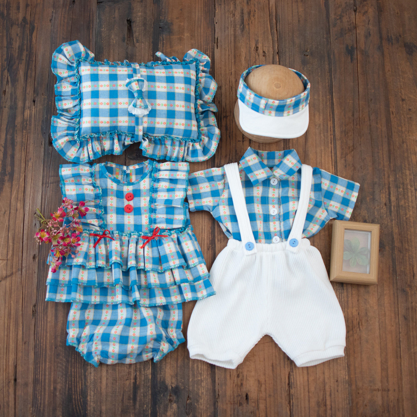 新生儿龙凤胎摄影服装影楼道具男女宝宝月子满月拍照写真衣服服饰