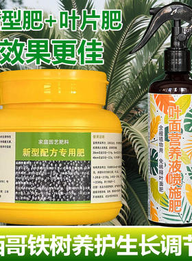 墨西哥铁树专用肥料土营养液叶子发黄干枯萎蔫黑斑软秃掉叶面肥料