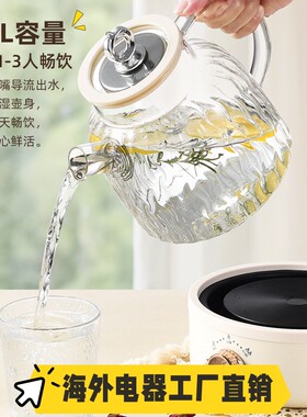 养生壶110v电压伏出口美规玻璃恒温壶多功能全自动煮茶器电水壶煎