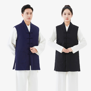 秋冬马甲三清领棉袍秋冬款加绒保暖加厚长袍武当道袍冬天练功服装