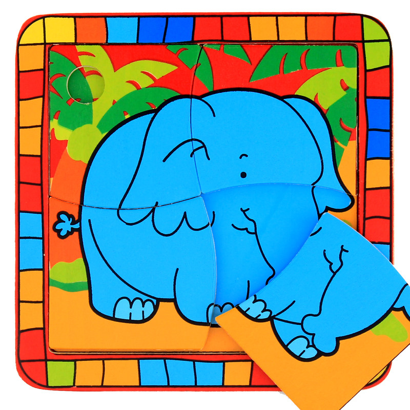 环保益智doli出口外贸4片大象拼图幼幼版 婴儿玩具 智力拼图