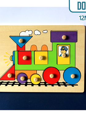 DOLI 1-2-3岁款拼图益智蒙氏早教木制玩具水果车数字字母宝宝插画