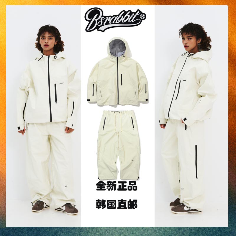 25新款韩国bsrabbit潮牌滑雪服男女同款bsr滑雪服单板3L性能系列