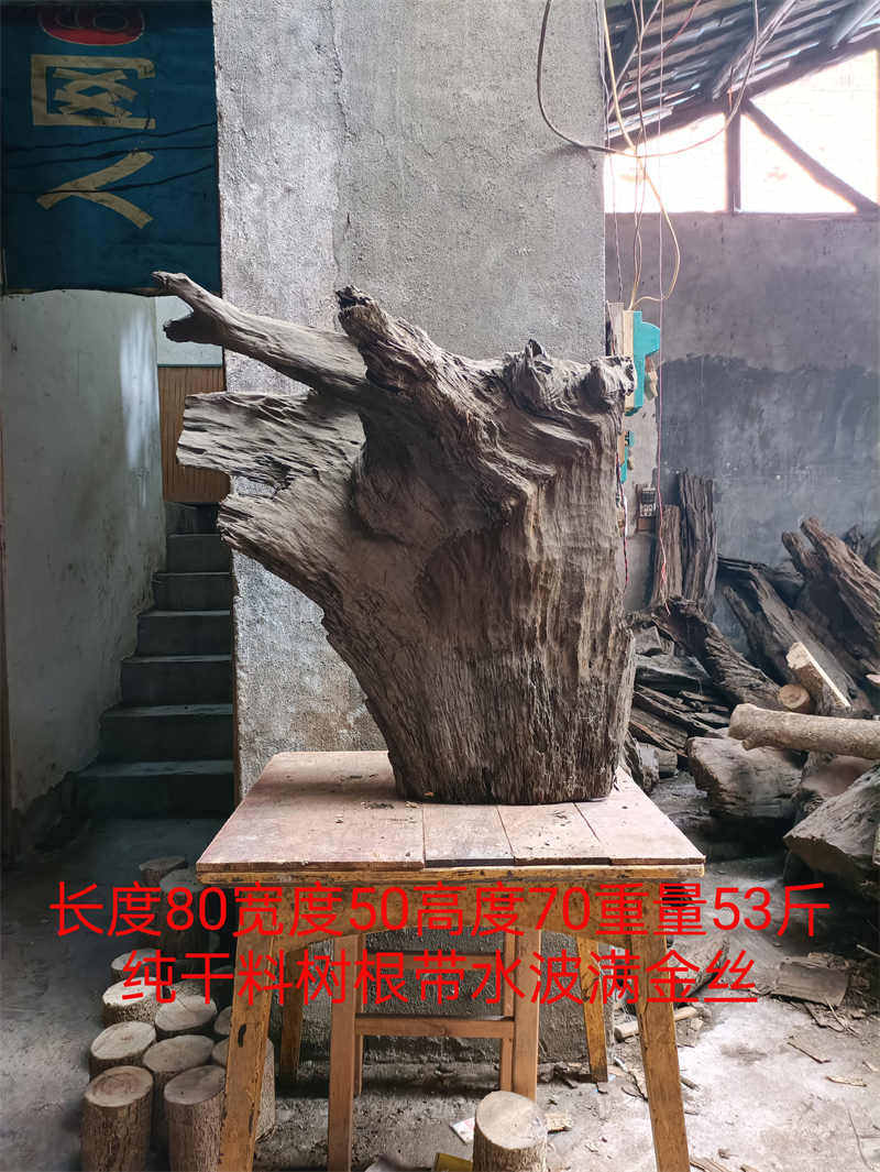 雅安小叶桢楠金丝楠木阴沉木乌木红木树根造型摆件料满金丝水波纹
