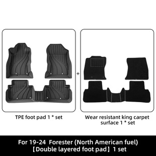 适用19-26款斯巴鲁Subaru Forester森林人汽车脚垫TPE后备箱垫子