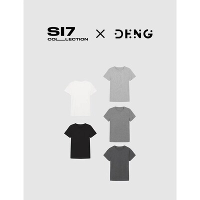 DENG 四季刚需 高密度有机棉混纺微弹圆领短袖修身显瘦百搭CC0013