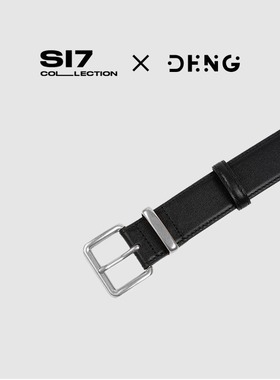 DENG 黑银经典配色高级感牛皮腰带宽头皮带SS001