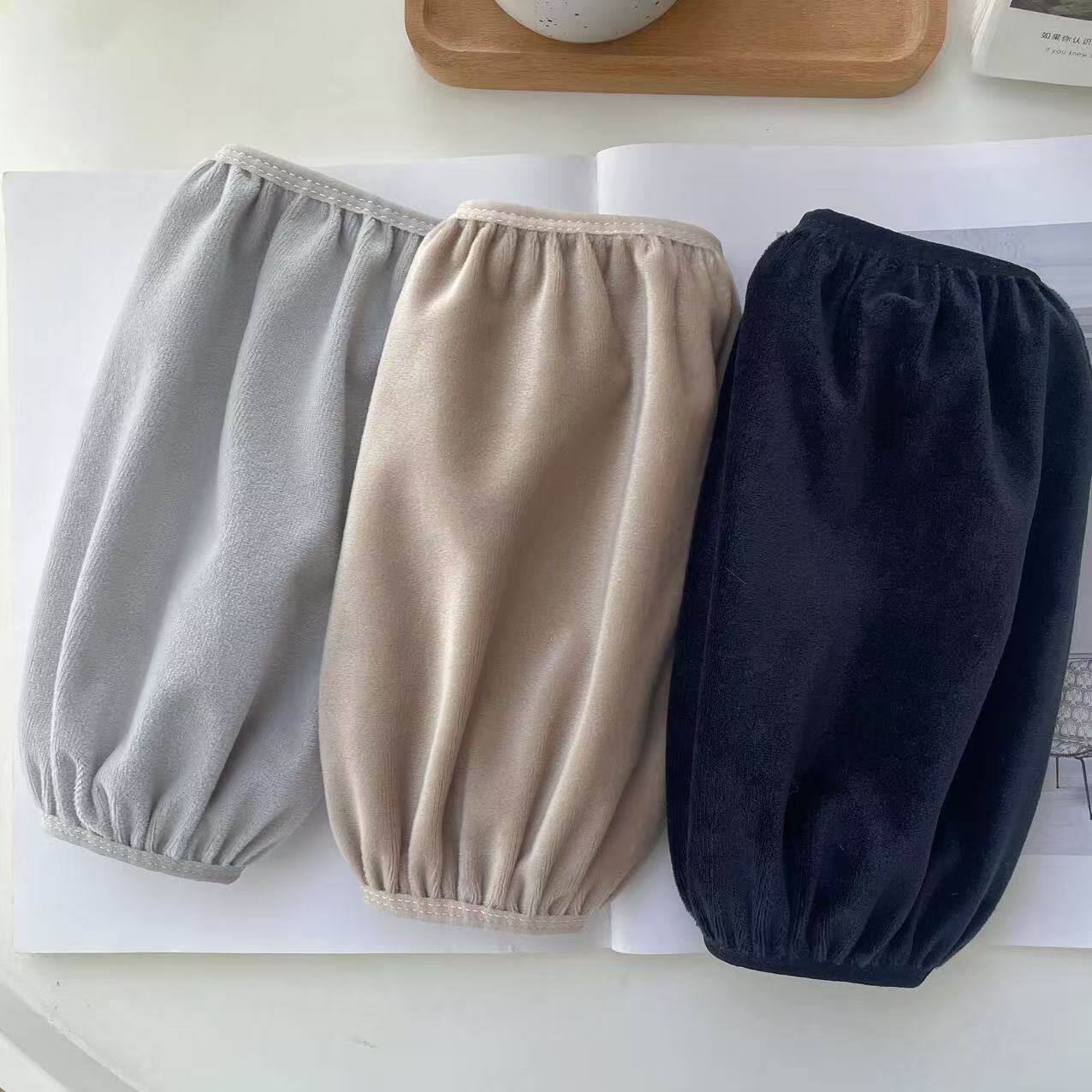 短款袖套成人秋冬新护袖儿童男女学生基础款纯色工作黑色白色防脏