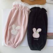 长款 头学生防脏羽绒服加大成人工作办公室新 毛绒袖 女袖 套秋冬韩版