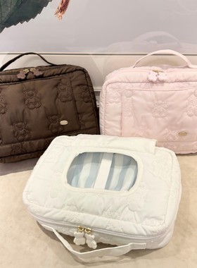 petit trouver小熊刺绣纸巾包 尿不湿收纳包旅行母婴收纳小提包