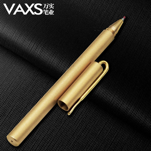 VAXS/万实 黄铜竹节笔 六角金属铜笔 创意礼品签字笔水笔刻字定制