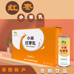 阜新特产化石戈小九小米红枣乳10听x240ml礼盒装 谷物饮料