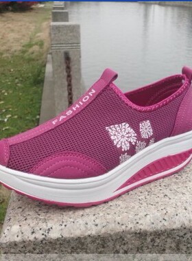 新款正品FASHION CASUAL网鞋女健身运动摇摇鞋透气休闲鞋包邮259