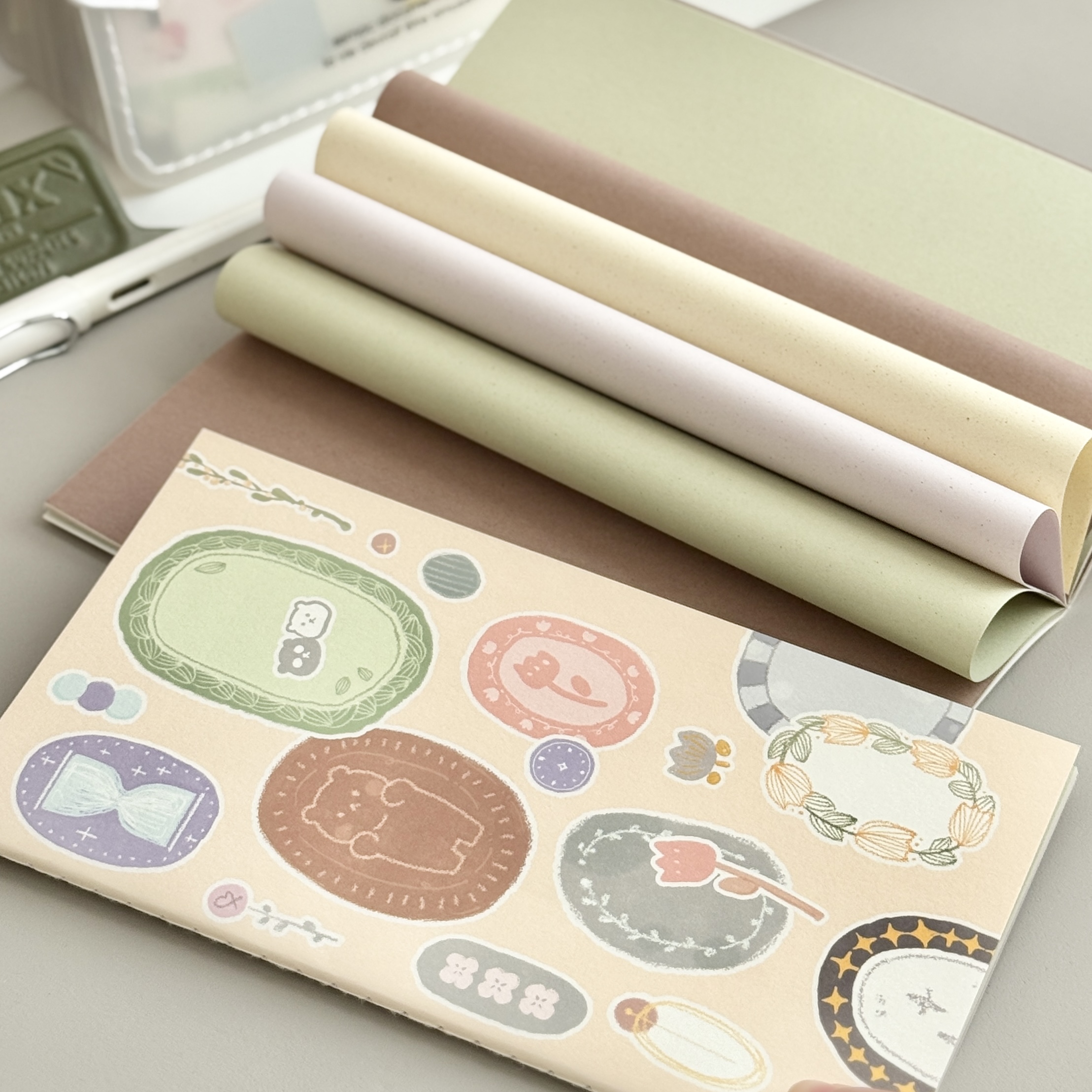 TN再生纸彩页手帐本内芯有熊原创