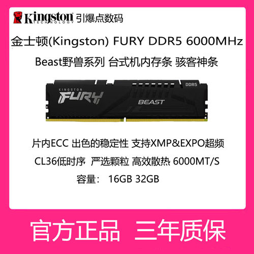 金士顿DDR5600032G台机内存条
