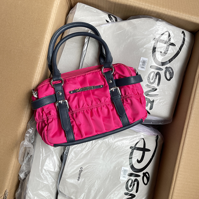 好货捡漏！！官网RMB588！玫粉色褶皱木耳边皮带扣单肩斜挎手提包