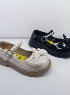 2024秋季新款品牌bobdog house女童蝴蝶结时尚方口单皮鞋36685