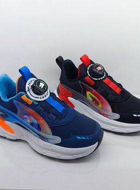 冬季品牌米菲男孩儿童防水皮面旋转纽扣二棉加绒运动鞋530196