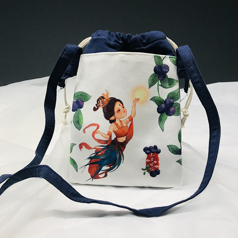 古风棉布斜挎手机包多色印花 中国风文艺棉麻抽绳布包汉服配饰Z,箱包皮具/热销女包/男包,单肩包,淘宝优惠券,粉丝福利购,淘宝优惠卷