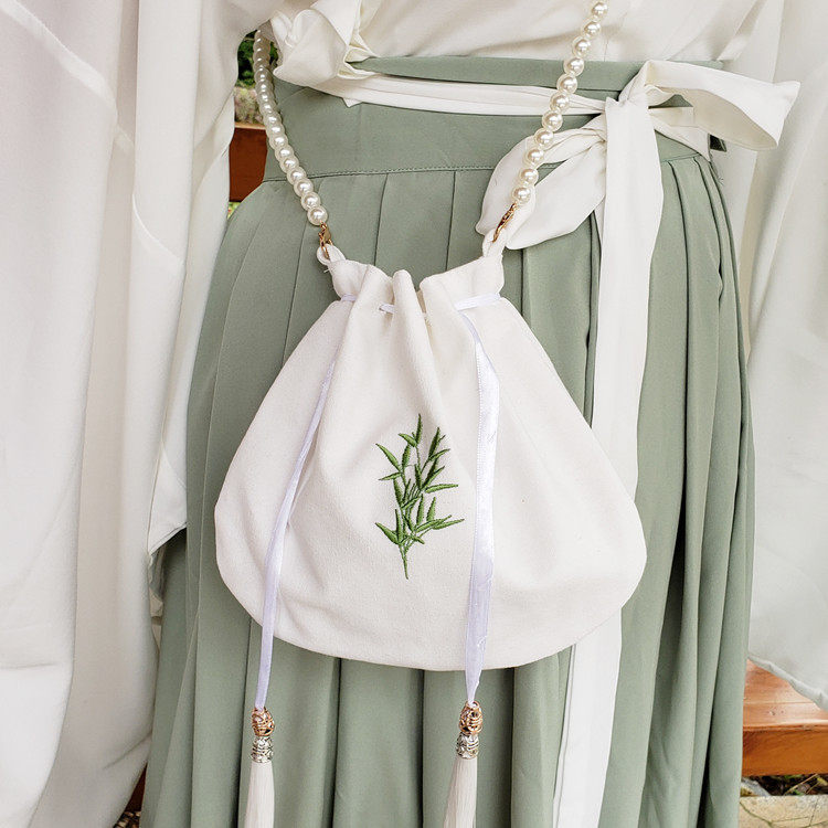 新款森系小圆包刺绣汉服包 配古装荷包斜跨包汉服包仙女包流苏包X