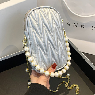 手机包N 女包百搭链条斜挎包时尚 今年流行小众设计绣线包 2025新款