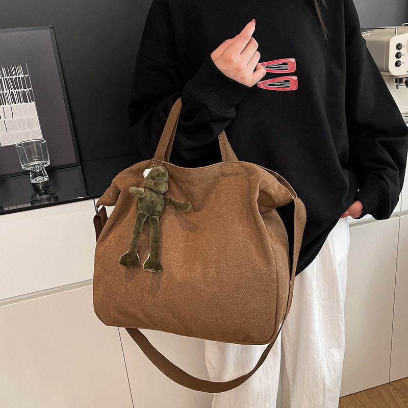 原创帆布大包腋下包 学生上课斜挎包复古秋冬托特包单肩通勤包T,箱包皮具/热销女包/男包,单肩包,淘宝优惠券,粉丝福利购,淘宝优惠卷