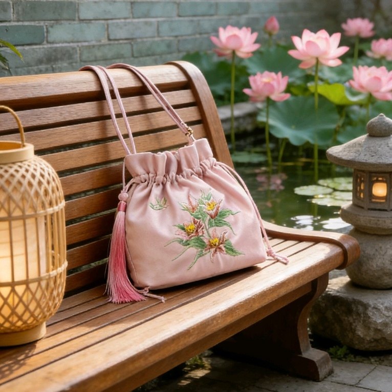 汉服包抽绳束口单肩斜挎刺绣包 新中式百搭国风收纳包古风爆款包Y,箱包皮具/热销女包/男包,单肩包,淘宝优惠券,粉丝福利购,淘宝优惠卷