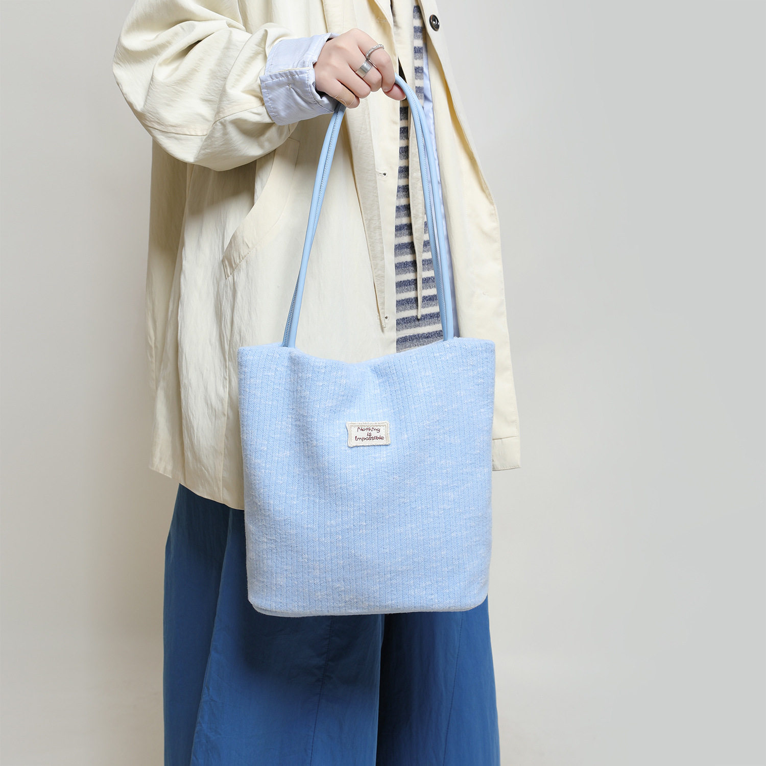 磨毛针织水桶包秋冬包包女 2025新款帆布袋超火腋下包时尚单肩包C,箱包皮具/热销女包/男包,单肩包,淘宝优惠券,粉丝福利购,淘宝优惠卷