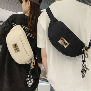 春纯色网红女包流行韩版 尼龙时尚 2025新款 男女同款 腰包N 小众胸包