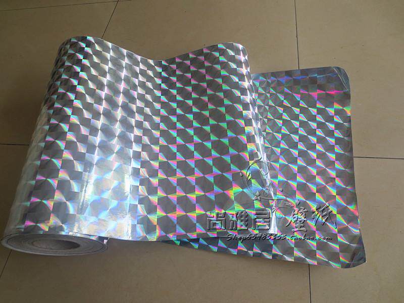 冲钻申旺银色方框折射窗户卫生间贴膜玻璃纸镭射不透光不透明窗纸