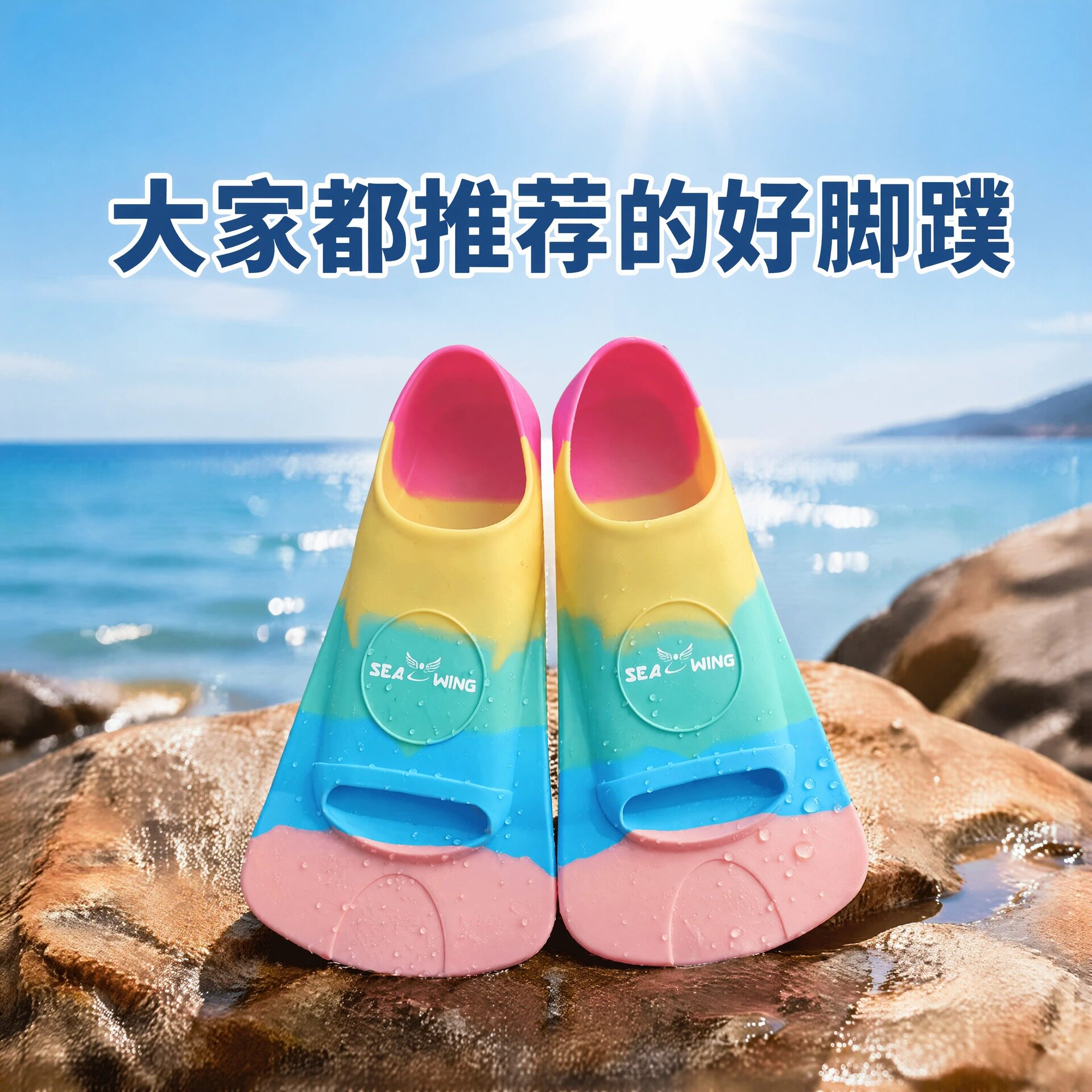 速鱼游泳脚蹼男女自由泳蛙泳硅胶短脚蹼成人儿童专业潜水训练脚板
