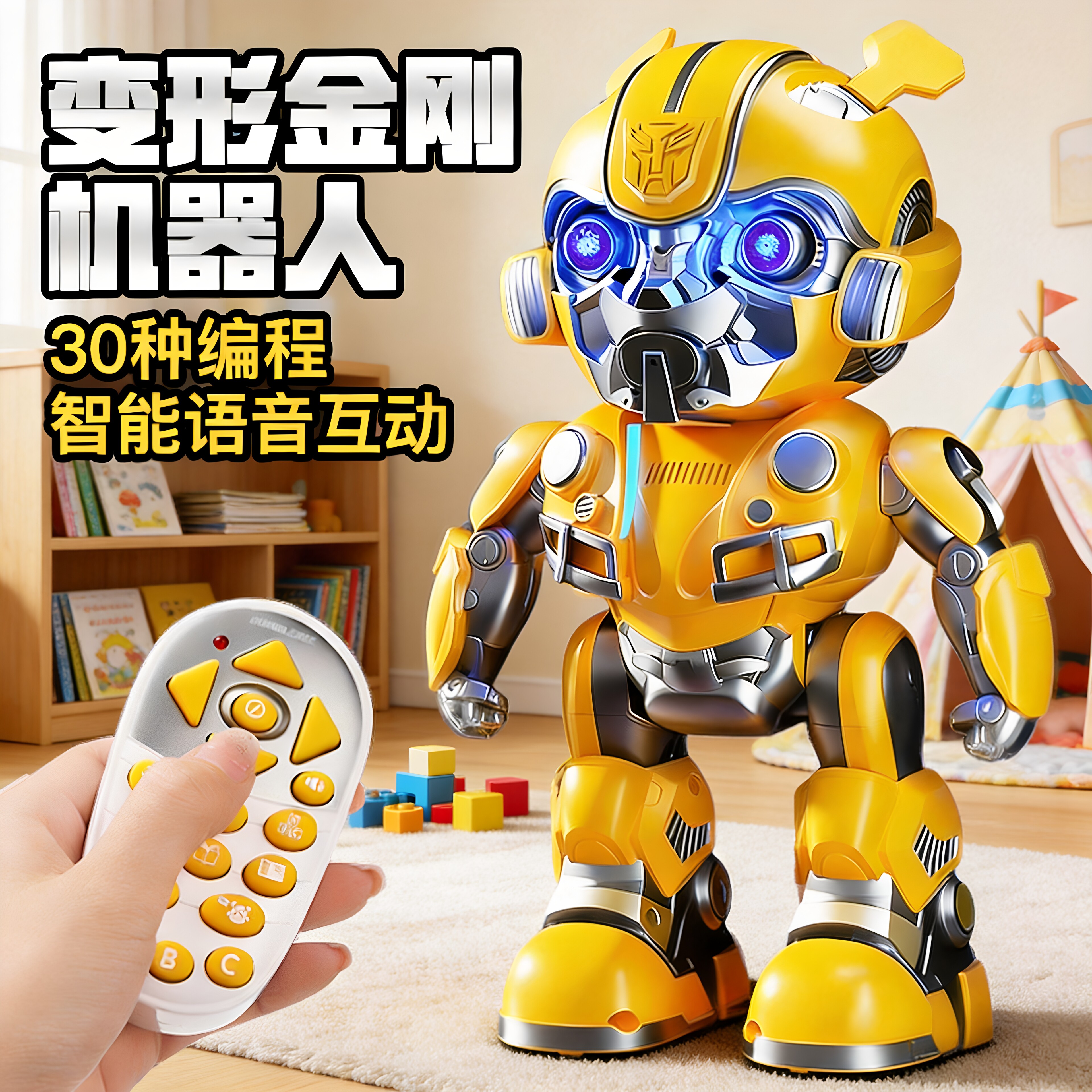早教智能语音互动变形机器人大黄蜂擎天柱儿童电动玩具变形金刚