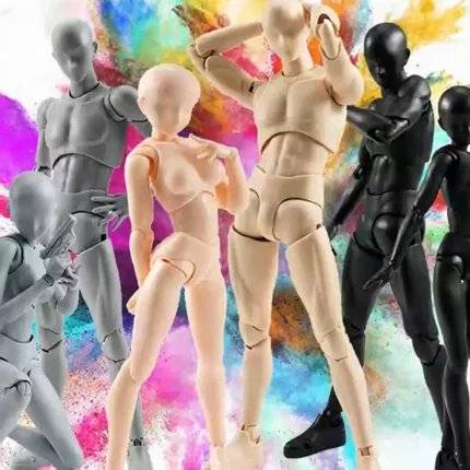 素体男女灰黑肉橙色手办模型豪华版绘画工具关节可动人偶手办