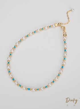 【TINKY】14K包金淡水AK+绿松石手链 DSS107