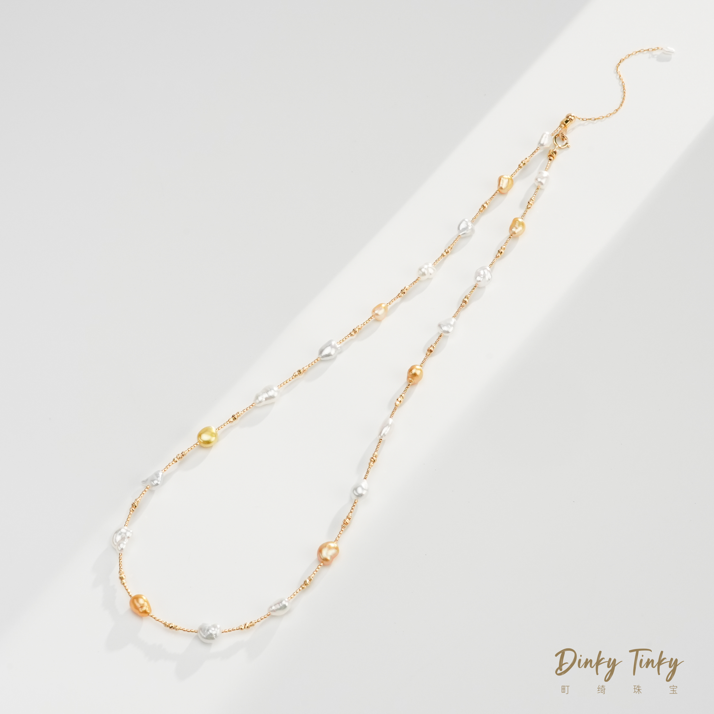 【DINKY】18K金珠澳白keshi项链 DSL996