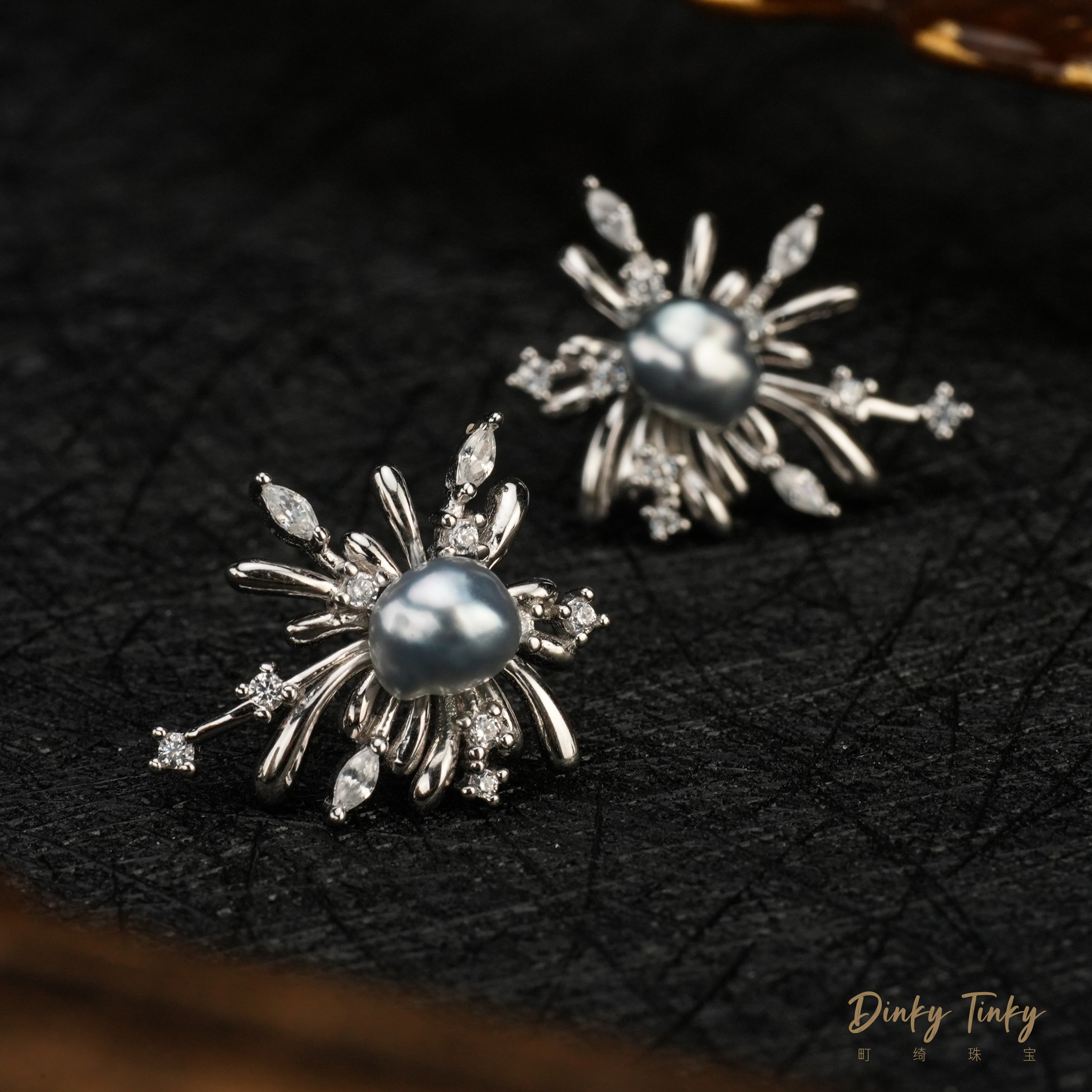 【TINKY】S925银海水keshi耳钉 DSE651