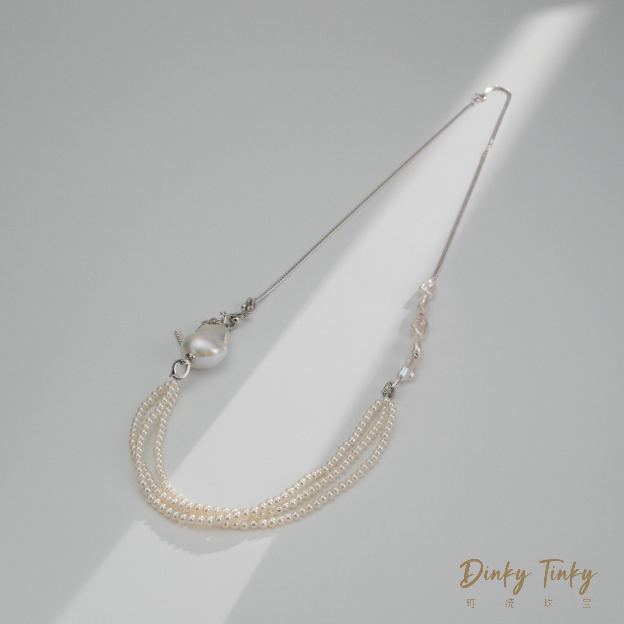 【TINKY】S925银淡水AK+巴洛克项链 DFL293