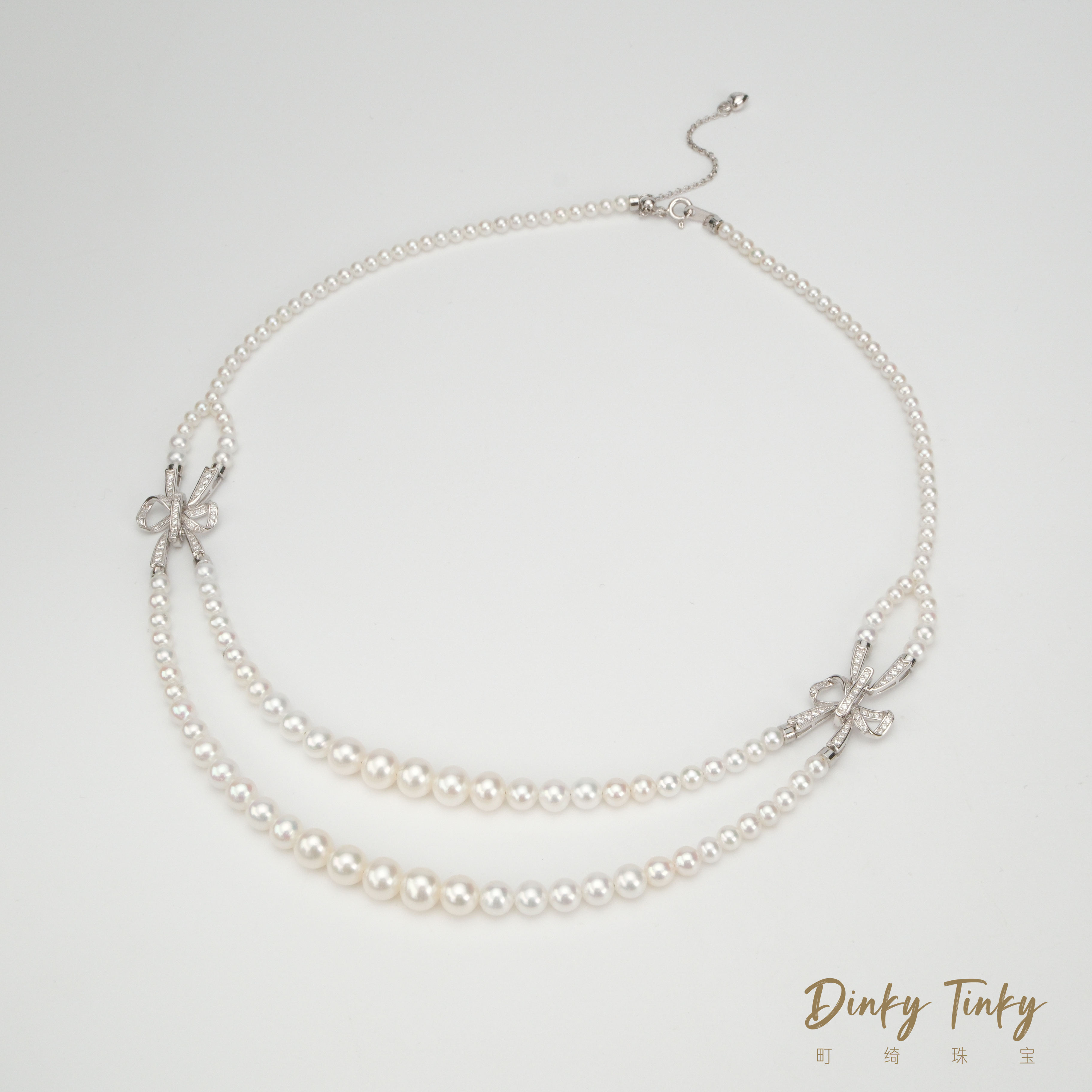 【TINKY】S925银淡水AK蝴蝶结设计项链 DFL136