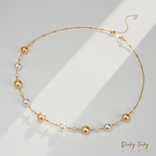 【DINKY】18K金珠澳白+akoya微笑项链  DSL1098