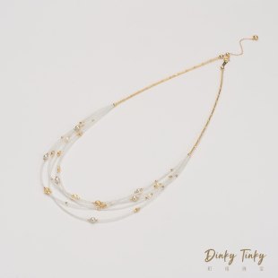 DINKY Akoya多层满天星项链 18K 海水keshi DSL055 繁星